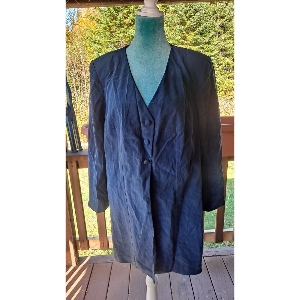 NWT Patrick Collection Jacket Women Silk Button Front Blazer Size 14 Wide